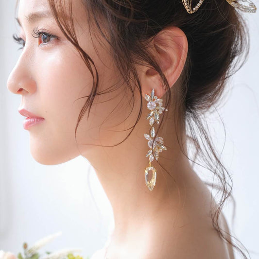 【ピアス】ジルコニア クリスタル ウェディング ブライダルピアス ゴールド r10 【結婚式 ピアス イヤリング】