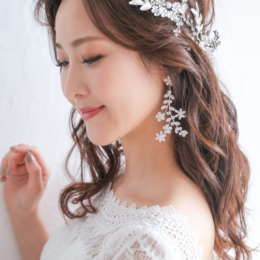 【ピアス】ジルコニア ビジュー ウェディング ブライダルピアス シルバー r11 【結婚式 ピアス イヤリング】