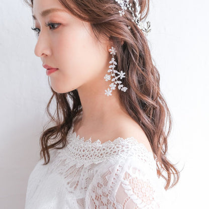 【ピアス】ジルコニア ビジュー ウェディング ブライダルピアス シルバー r11 【結婚式 ピアス イヤリング】