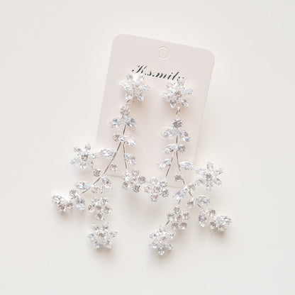 【ピアス】ジルコニア ビジュー ウェディング ブライダルピアス シルバー r11 【結婚式 ピアス イヤリング】