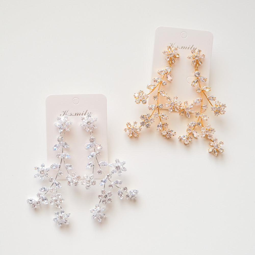 【ピアス】ジルコニア ビジュー ウェディング ブライダルピアス シルバー r11 【結婚式 ピアス イヤリング】