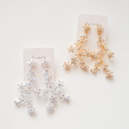 【ピアス】ジルコニア ビジュー ウェディング ブライダルピアス シルバー r11 【結婚式 ピアス イヤリング】