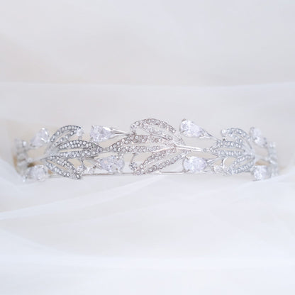 ロイヤルティアラ ビジュー ブライダルヘッドドレス シルバー r25 【結婚式 ヘアアクセサリー】