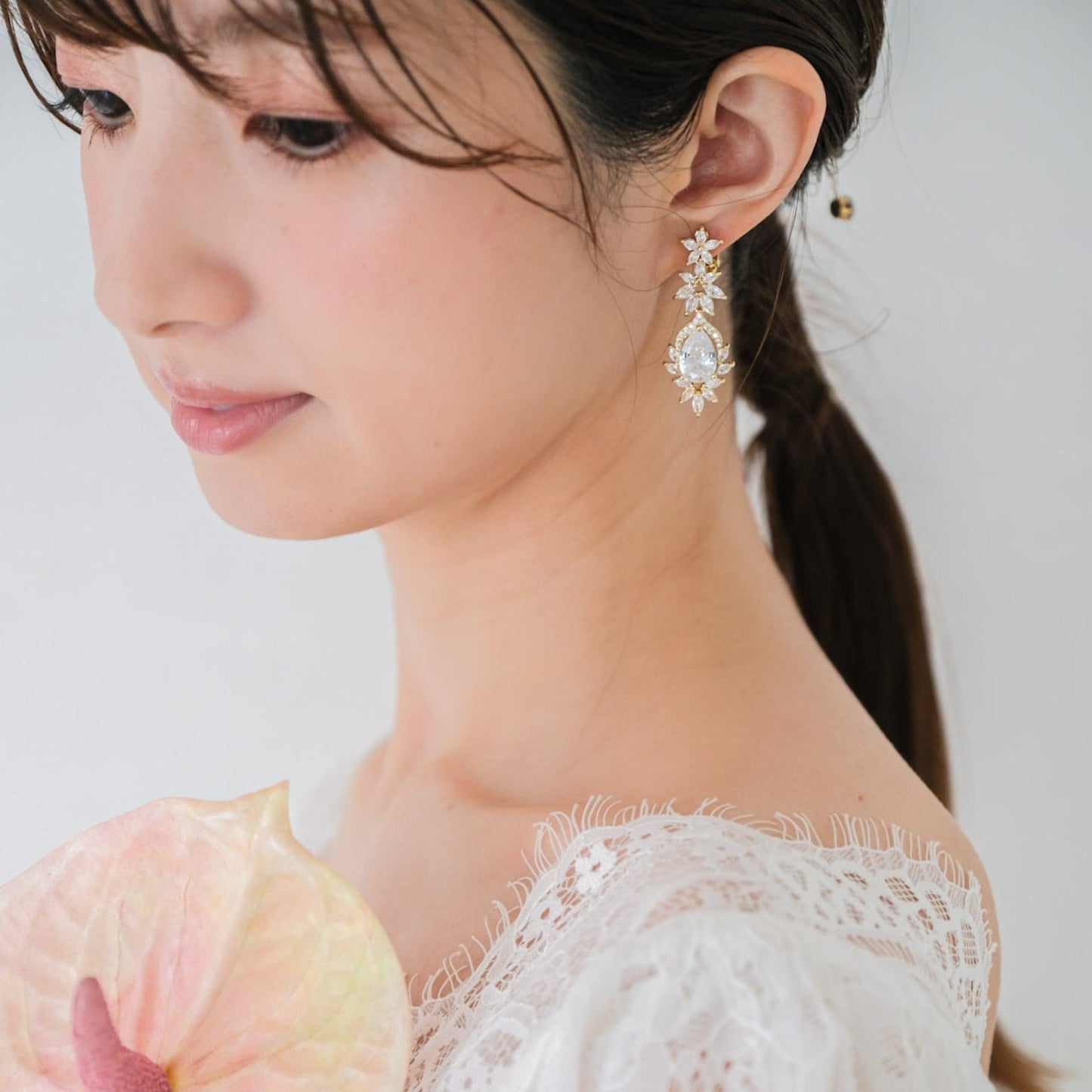 【ピアス】ジルコニア ビジュー ブライダル ゴールド v34【結婚式 ピアス イヤリング】