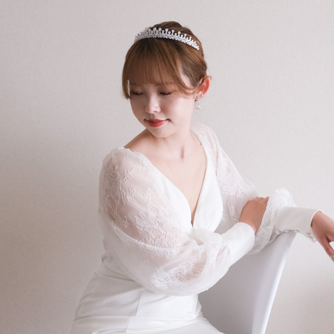 【ヘッドドレス】w34 ティアラ ジルコニア ブライダルヘッドドレス シルバー【結婚式 ヘアアクセサリー】