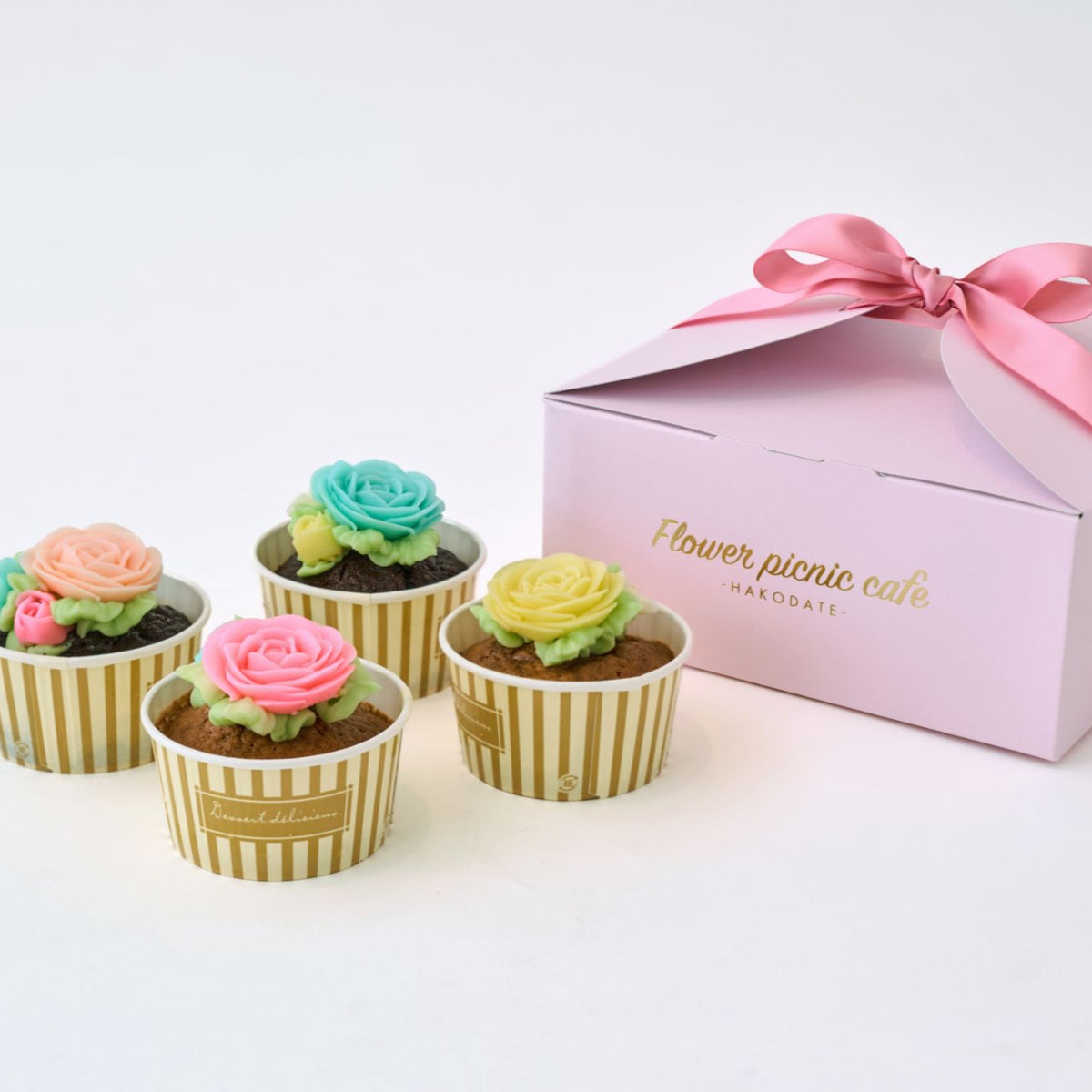 食べられるお花のカップケーキ(4個入り)