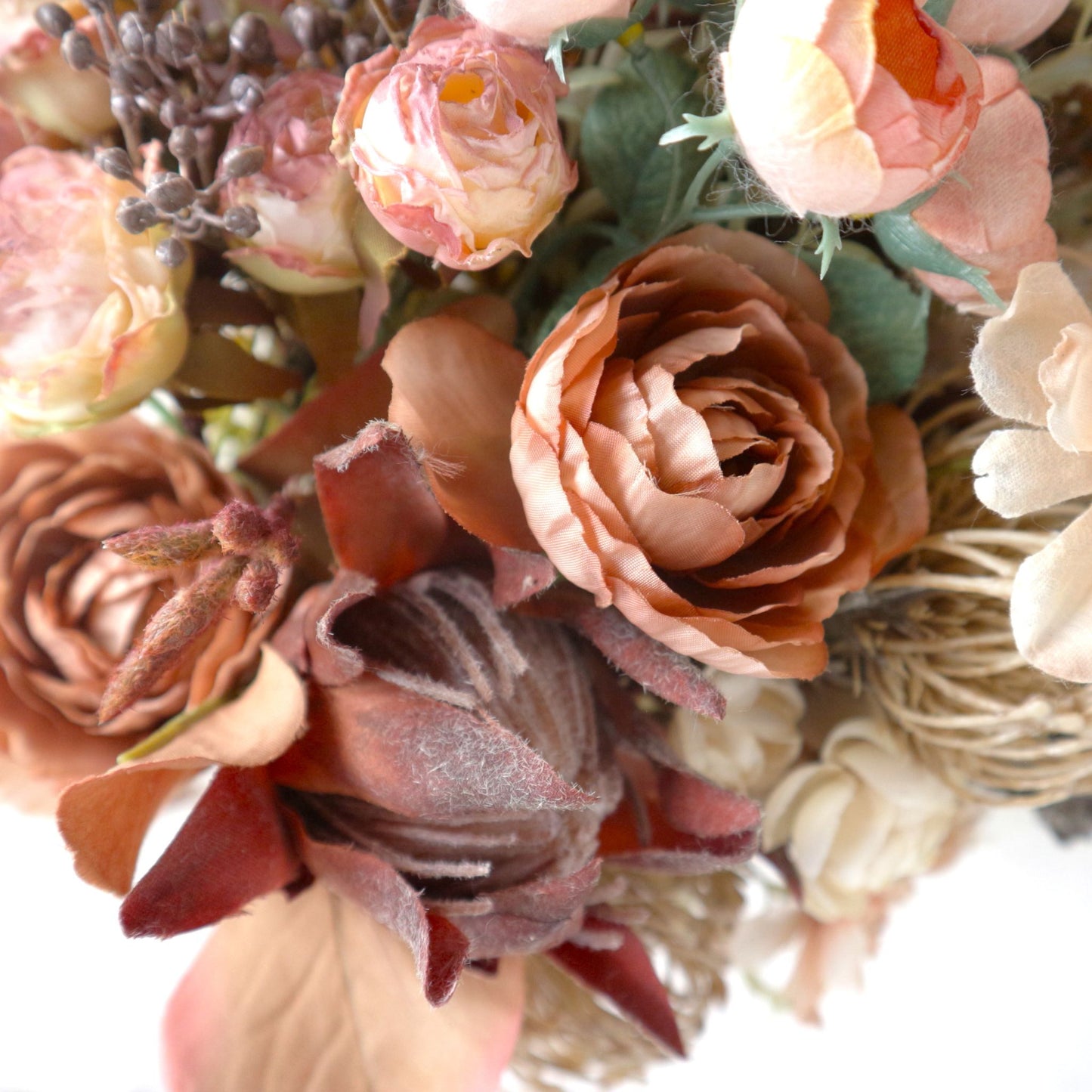 プロテアとパンパスグラスのブーケ＆ブートニアset