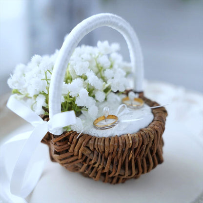 カスミソウのリングピロー 【結婚式 リングピロー】