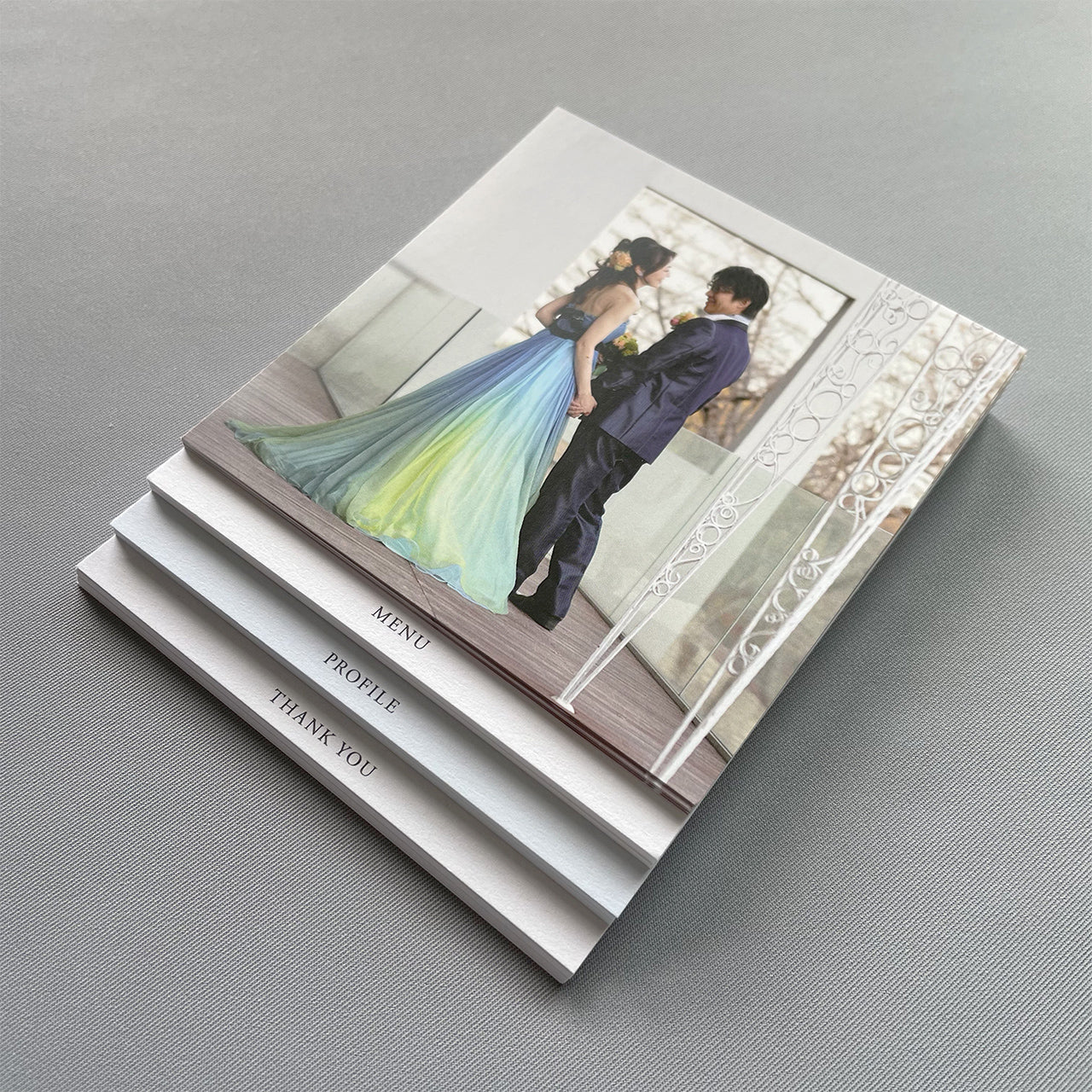 インデックス型プロフィールブック｜“4cards＋1” [ something blue ] / 10部セット【結婚式 ペーパー プロフィールブック】