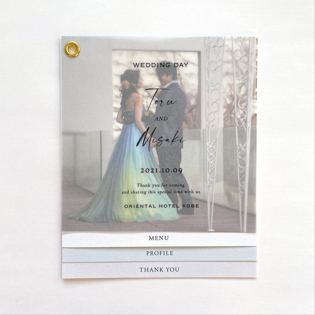 インデックス型プロフィールブック｜“4cards＋1” [ something blue ] / 10部セット【結婚式 ペーパー プロフィールブック】