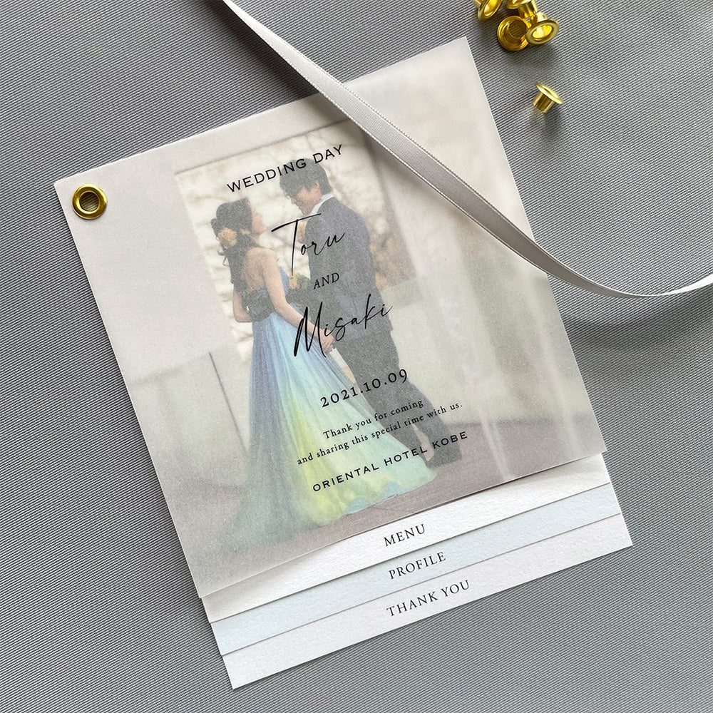 インデックス型プロフィールブック｜“4cards＋1” [ something blue ] / 10部セット【結婚式 ペーパー プロフィールブック】