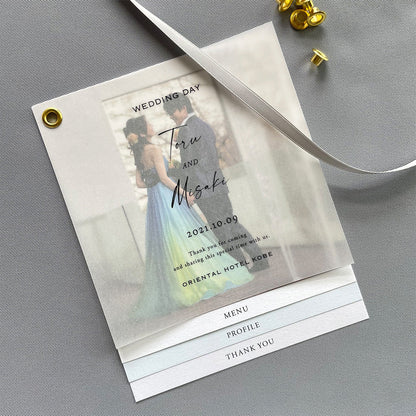 インデックス型プロフィールブック｜“4cards＋1” [ something blue ] / 10部セット【結婚式 ペーパー プロフィールブック】