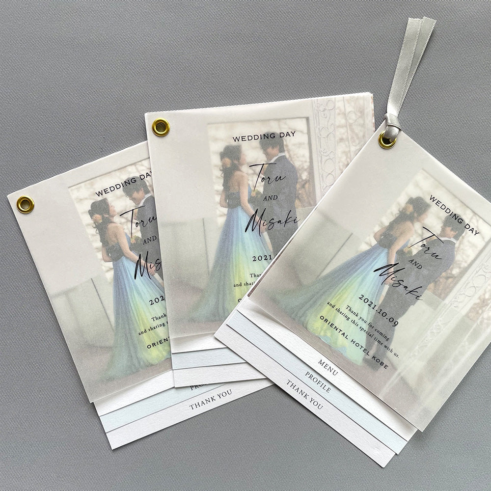 インデックス型プロフィールブック｜“4cards＋1” [ something blue ] / 10部セット【結婚式 ペーパー プロフィールブック】