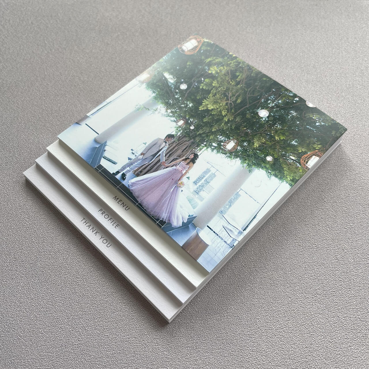 インデックス型プロフィールブック｜“4cards＋1” [ pink beige ] / 10部セット【結婚式 ペーパー プロフィールブック】