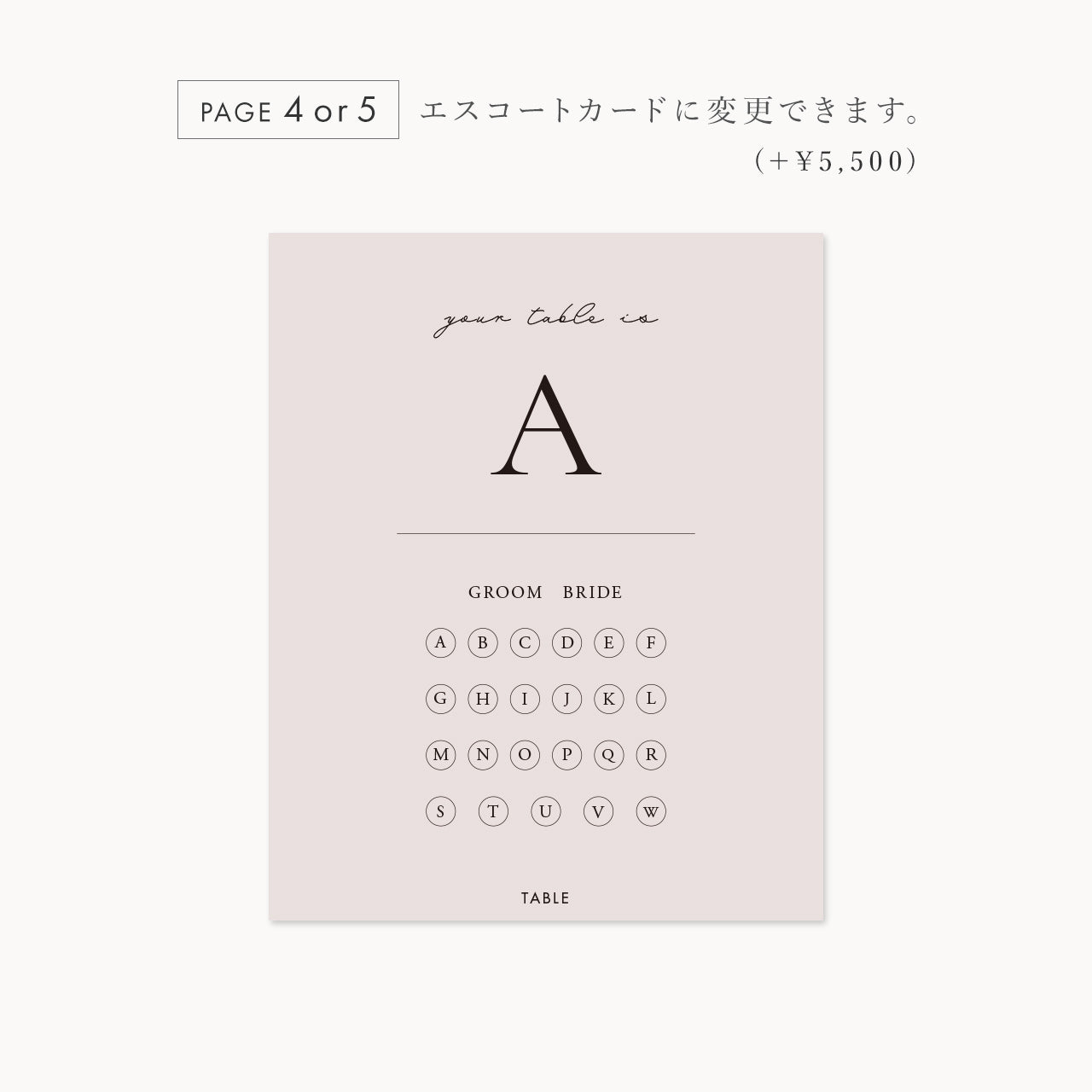インデックス型プロフィールブック｜“4cards＋1” [ pink beige ] / 10部セット【結婚式 ペーパー プロフィールブック】