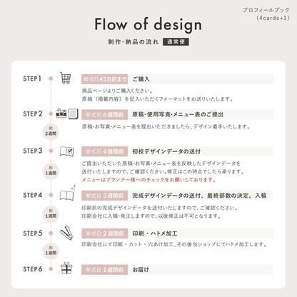 インデックス型プロフィールブック｜“4cards＋1” [ pink beige ] / 10部セット【結婚式 ペーパー プロフィールブック】