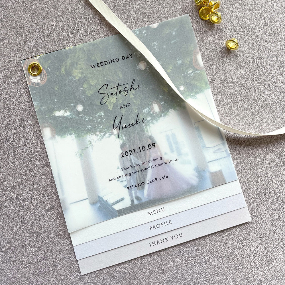 インデックス型プロフィールブック｜“4cards＋1” [ pink beige ] / 10部セット【結婚式 ペーパー プロフィールブック】