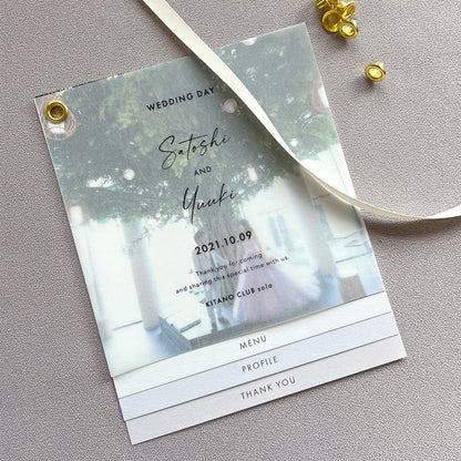 インデックス型プロフィールブック｜“4cards＋1” [ pink beige ] / 10部セット【結婚式 ペーパー プロフィールブック】