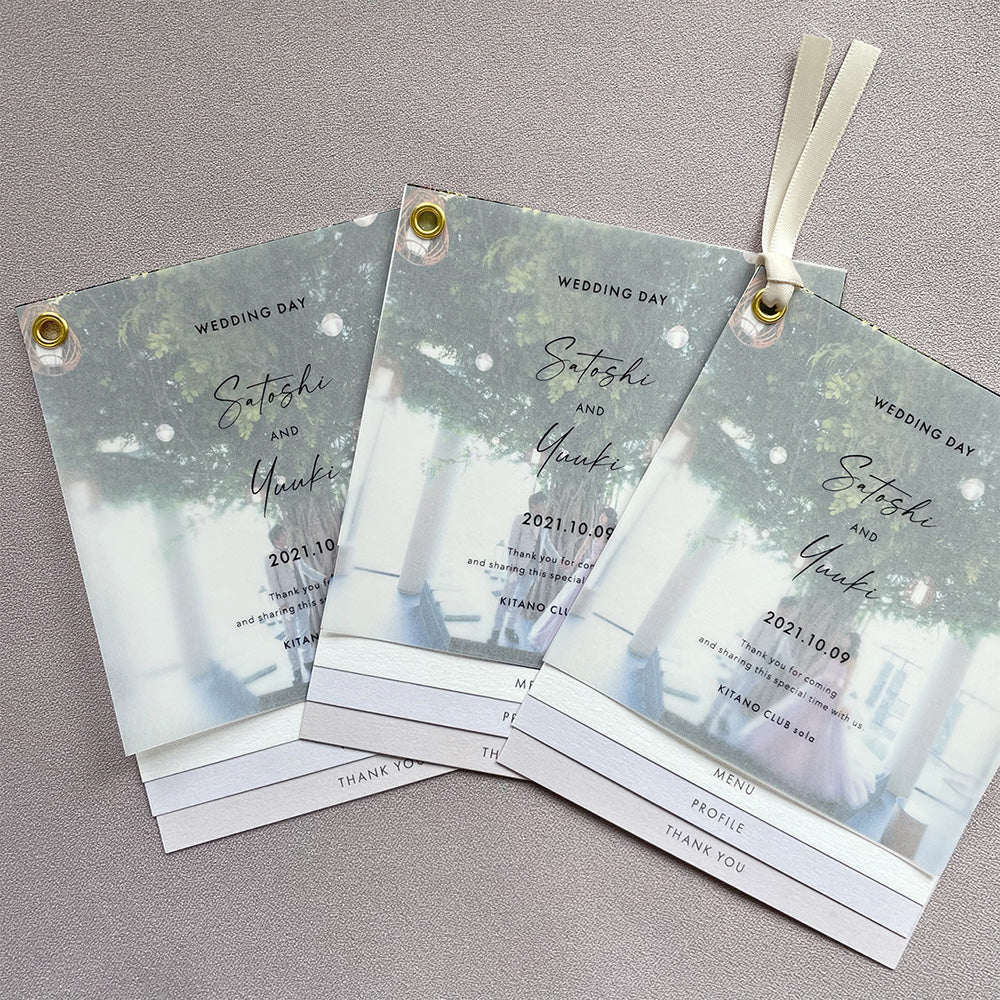 インデックス型プロフィールブック｜“4cards＋1” [ pink beige ] / 10部セット【結婚式 ペーパー プロフィールブック】