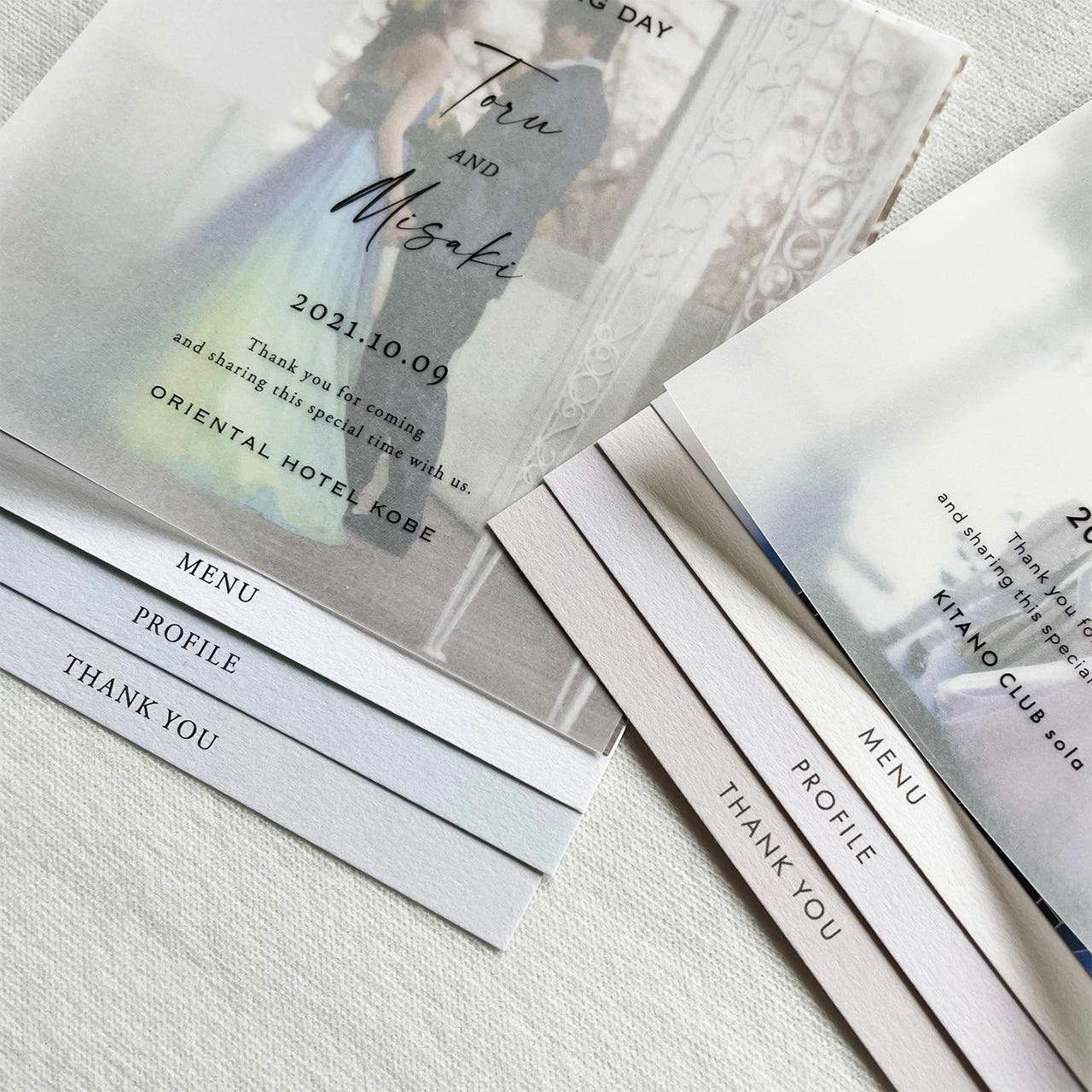 インデックス型プロフィールブック｜“4cards＋1” [ pink beige ] / 10部セット【結婚式 ペーパー プロフィールブック】