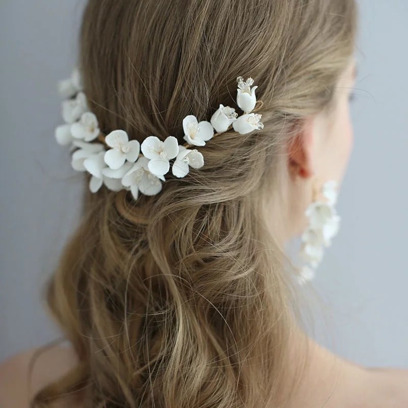 ブライダルヘッドドレス ヘッドコーム フラワー ビーズ ゴールド r26 【結婚式 ヘアアクセサリー】