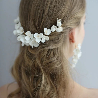 ブライダルヘッドドレス ヘッドコーム フラワー ビーズ ゴールド r26 【結婚式 ヘアアクセサリー】