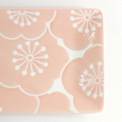 はふり 長角皿ペア 桃白 【結婚式 ギフト 引き出物 食器類】