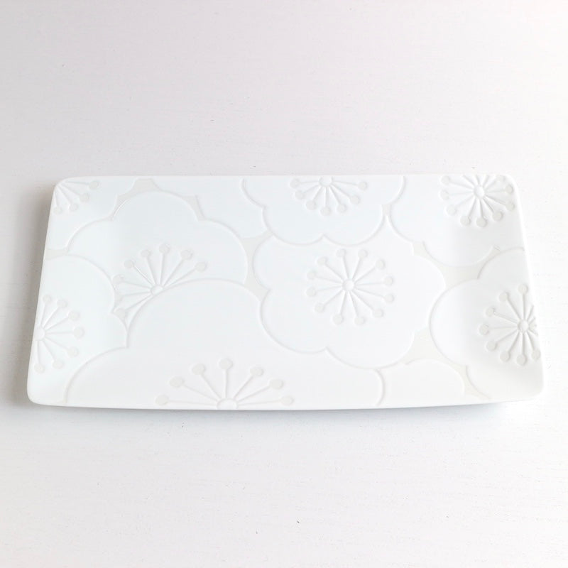 はふり 長角皿ペア 桃白 【結婚式 ギフト 引き出物 食器類】