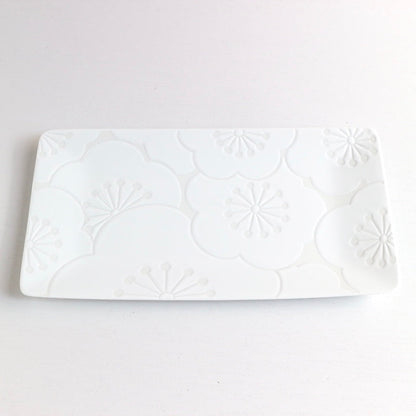 はふり 長角皿ペア 桃白 【結婚式 ギフト 引き出物 食器類】