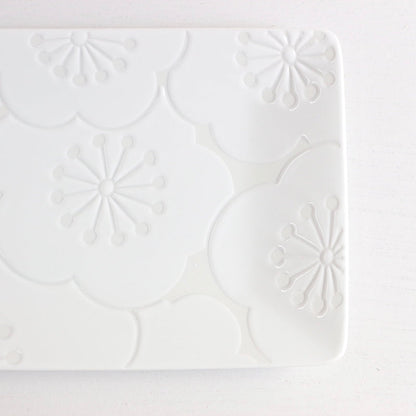 はふり 長角皿ペア 桃白 【結婚式 ギフト 引き出物 食器類】