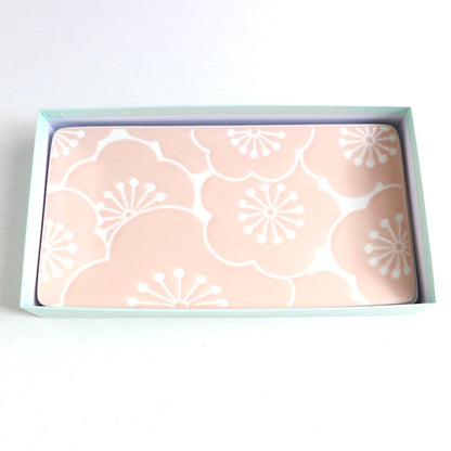 はふり 長角皿ペア 桃白 【結婚式 ギフト 引き出物 食器類】