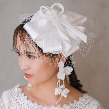 ブライダルハット トークハット トーク帽 ホワイト s6 【結婚式 ヘアアクセサリー】