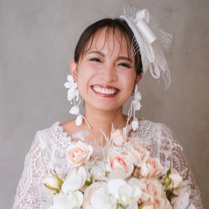 ブライダルハット トークハット トーク帽 ホワイト s6 【結婚式 ヘアアクセサリー】