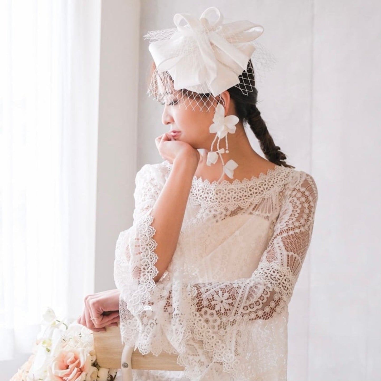 ブライダルハット トークハット トーク帽 ホワイト s6 【結婚式 ヘアアクセサリー】