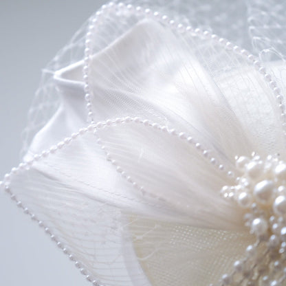 ブライダルハット トークハット トーク帽 オフホワイト s7 【結婚式 ヘアアクセサリー】