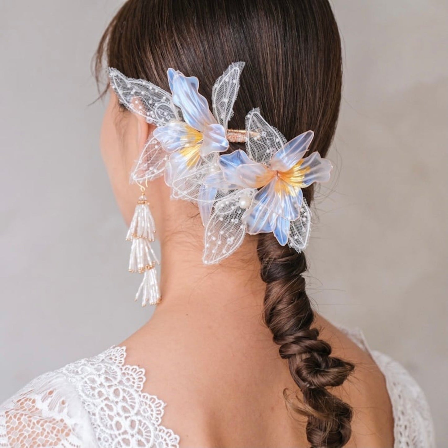 ブライダルヘッドドレス ヘッドコーム リゾートフラワー ゴールド s8 【結婚式 ヘアアクセサリー】