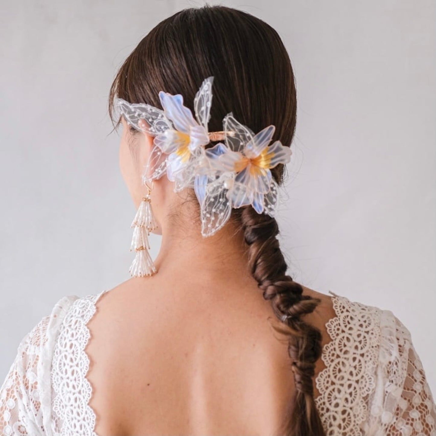 ブライダルヘッドドレス ヘッドコーム リゾートフラワー ゴールド s8 【結婚式 ヘアアクセサリー】