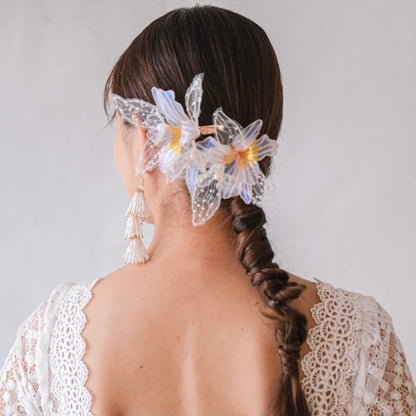 ブライダルヘッドドレス ヘッドコーム リゾートフラワー ゴールド s8 【結婚式 ヘアアクセサリー】
