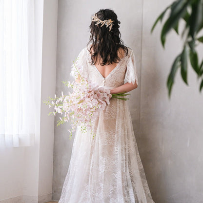 ブライダルヘッドドレス ビジュー リーフ ボンネ ゴールド s10 【結婚式 ヘアアクセサリー】