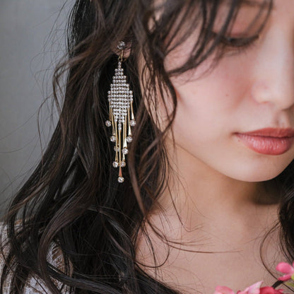【イヤリング】アンティーク ビジュー ゴールド s11 【結婚式 ピアス イヤリング】