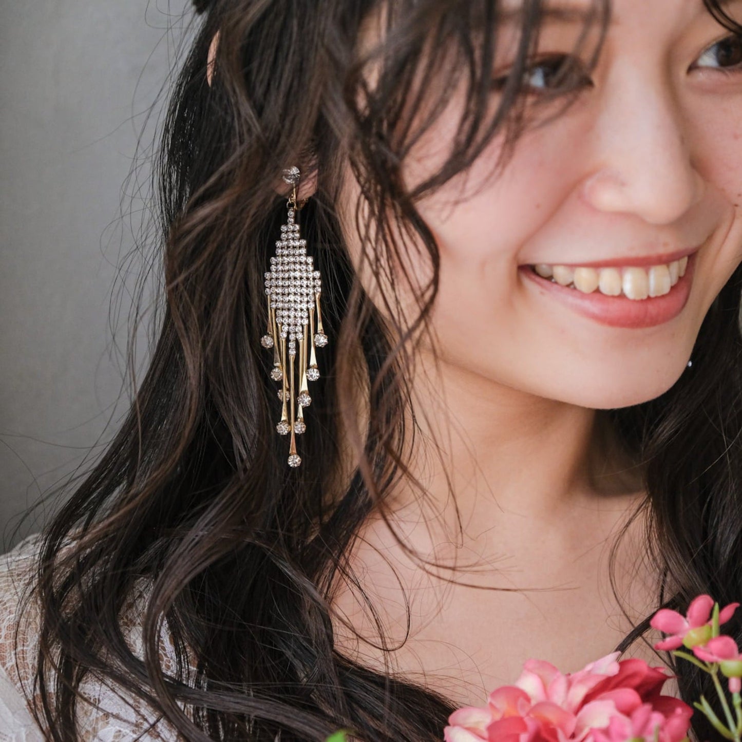 【イヤリング】アンティーク ビジュー ゴールド s11 【結婚式 ピアス イヤリング】