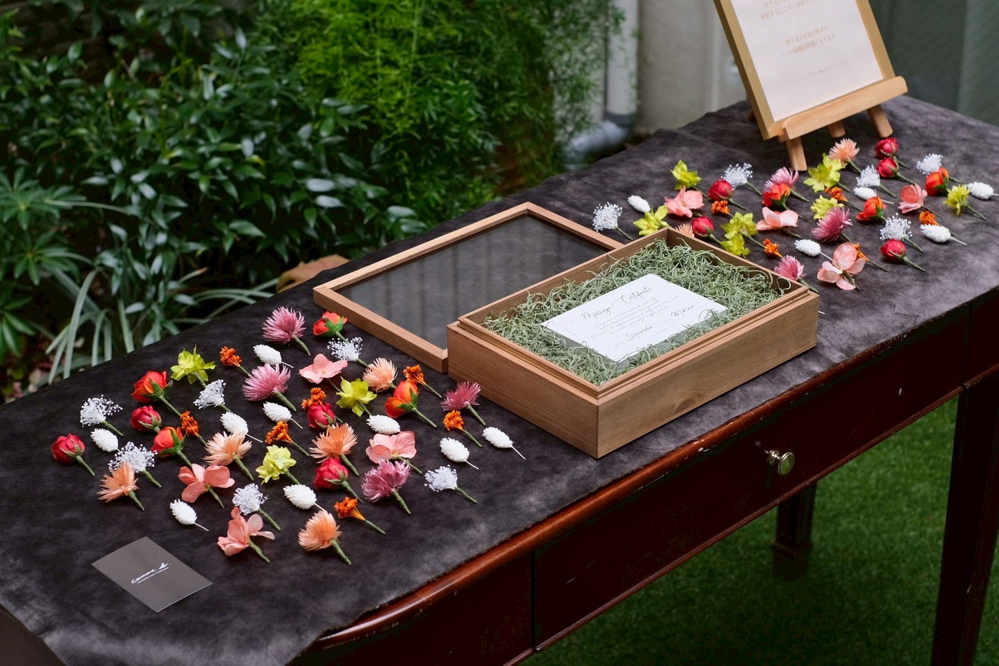 【comme si.】 真鍮のガラスボックス 正方形 30名～60名〈ゲスト参加型結婚証明書〉