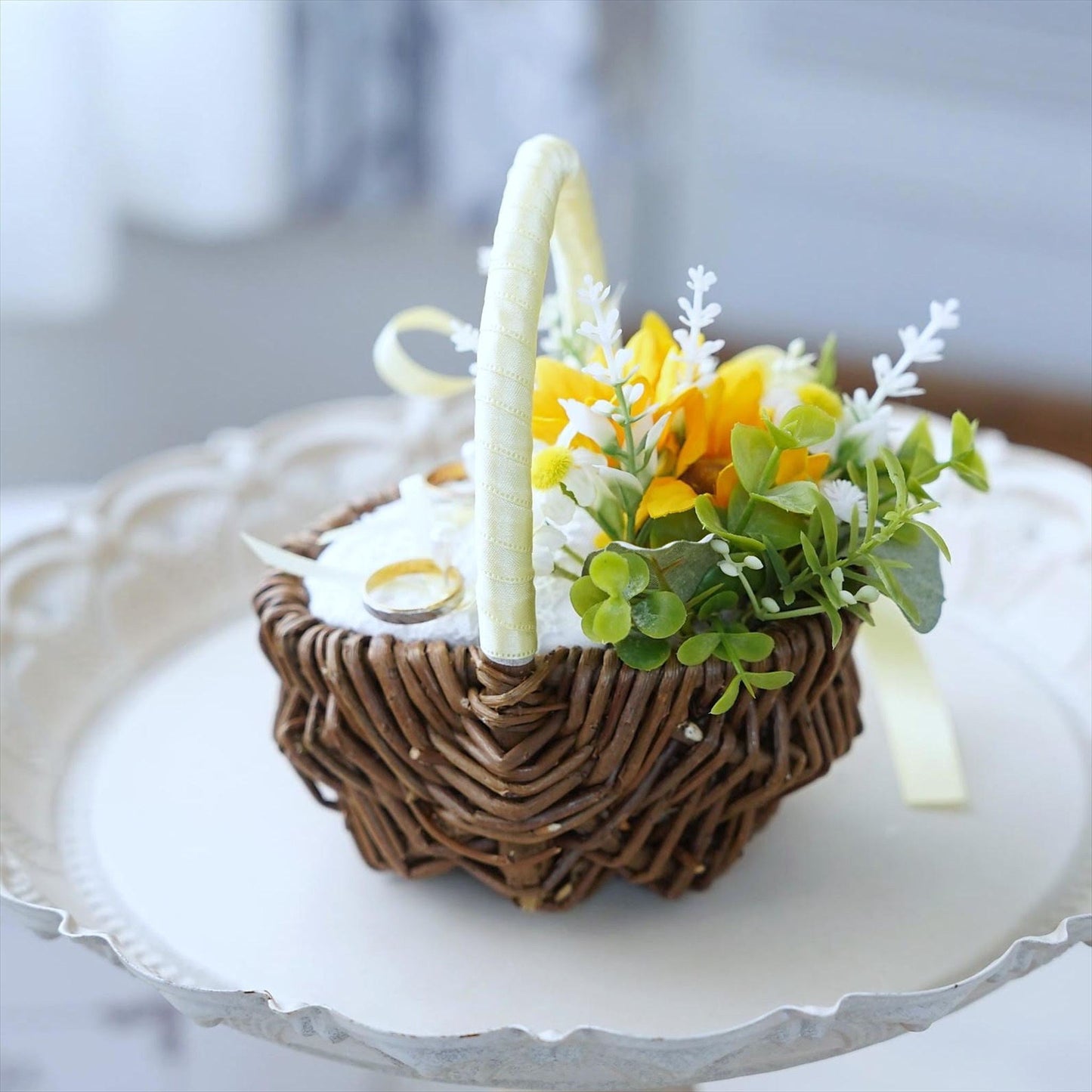 ひまわりのリングピロー