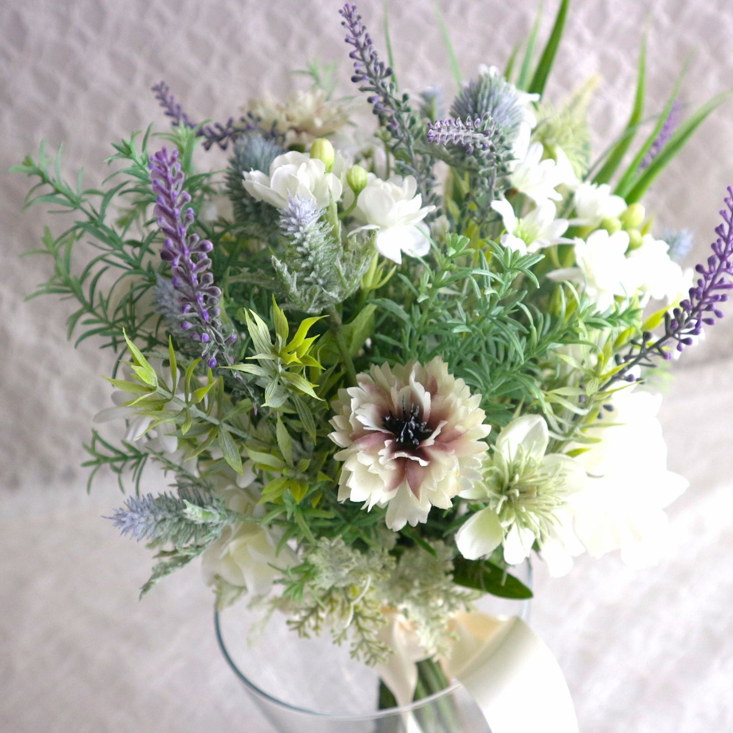 アネモネとラベンダーのブーケ＆ブートニアset