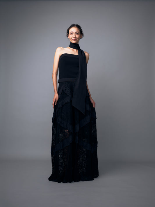 ブラックレースドレス【ウェディングドレス レンタル】