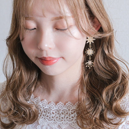 【ピアス】ブライダルピアス ビジュー パール ゴールド s12 【結婚式 ピアス イヤリング】
