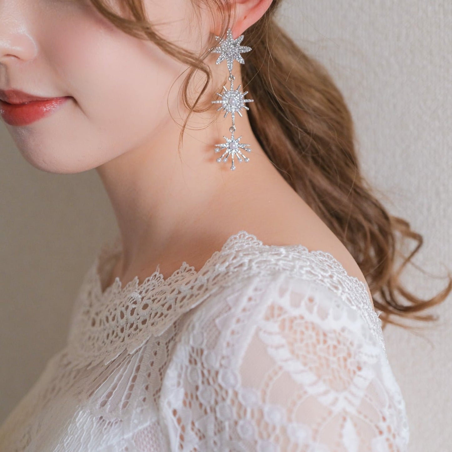 【ピアス】ブライダルピアス ビジュー パール シルバー s13 【結婚式 ピアス イヤリング】