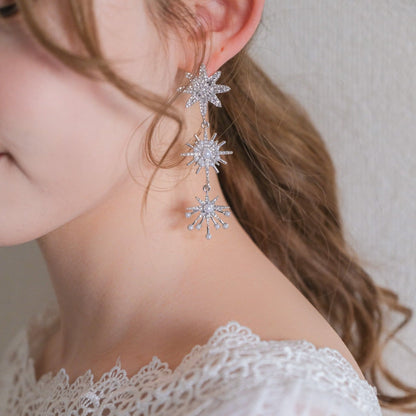 【ピアス】ブライダルピアス ビジュー パール シルバー s13 【結婚式 ピアス イヤリング】