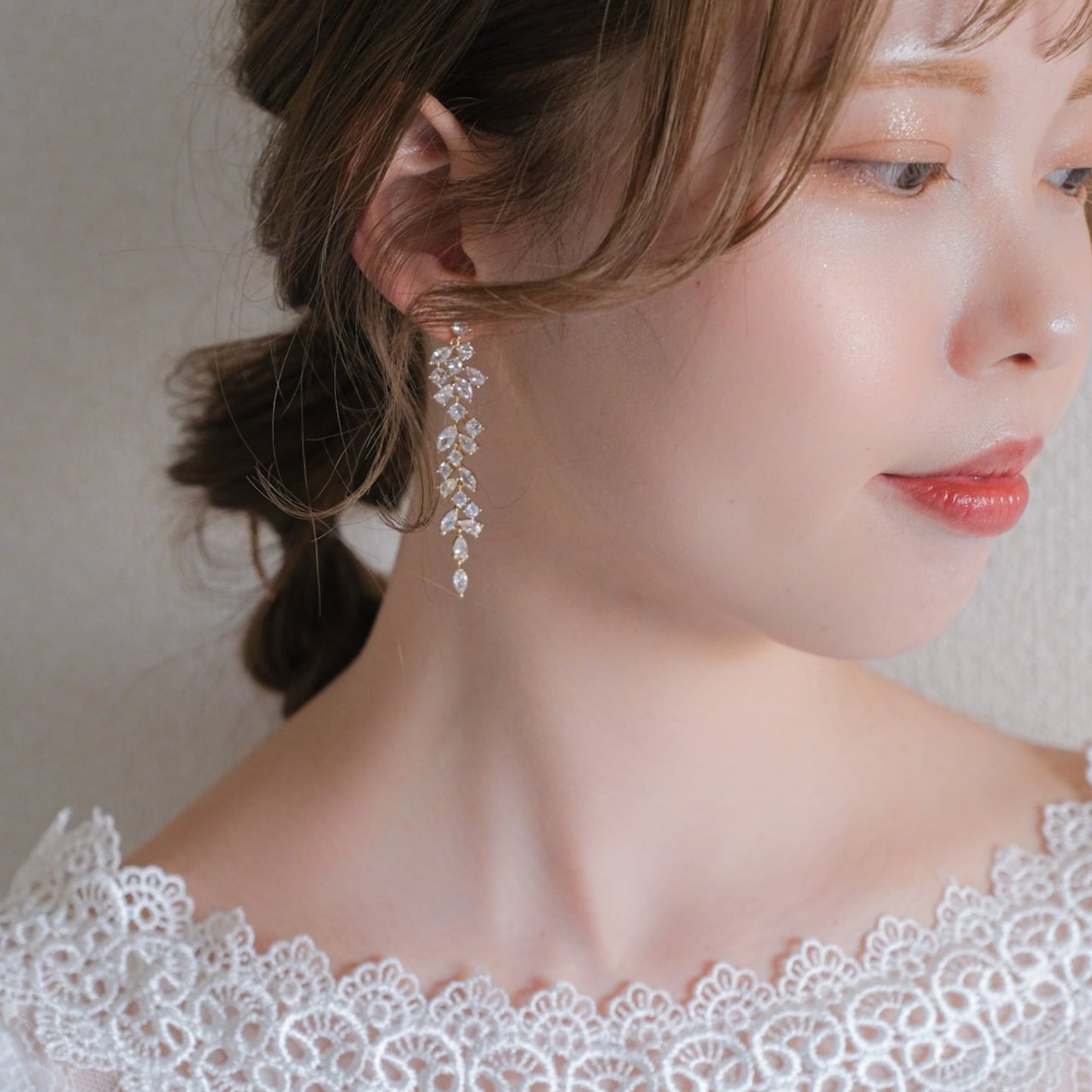 【イヤリング】ジルコニア ビジュー ウェディング ブライダルイヤリング ゴールド s14 【結婚式 ピアス イヤリング】