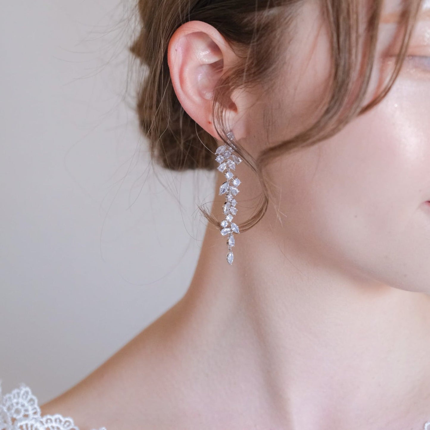 【ピアス】ジルコニア ビジュー ウェディング ブライダルピアス シルバー s15 【結婚式 ピアス イヤリング】